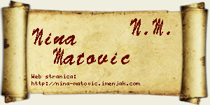 Nina Matović vizit kartica
